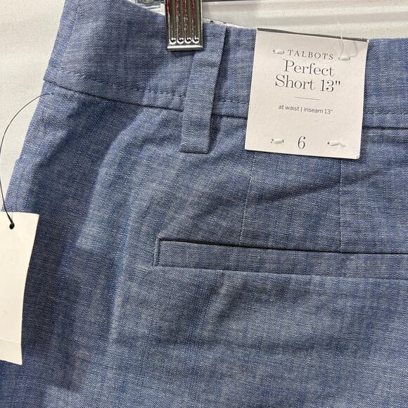 Talbots Womens Size 6 Perfect Shorts 13" Inseam Chambray Blue Preppy Summer - Picture 10 of 10